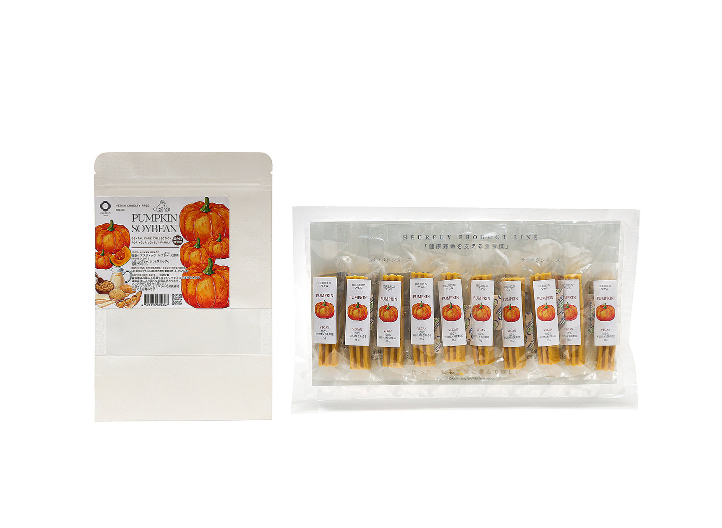 【健康ケアスティック】デンタルケア＆関節強化サポート かぼちゃ 大豆ベース 150g 犬 猫 用 着色料無添加