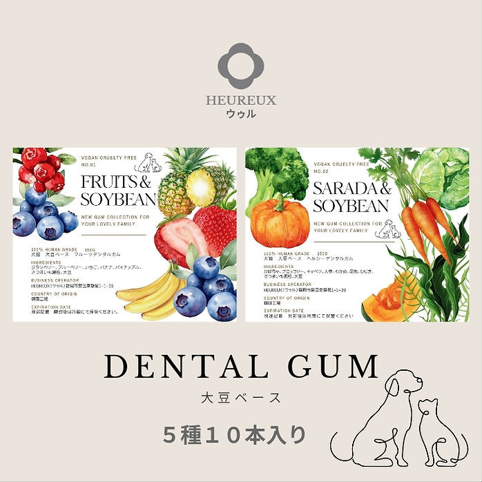 【予約販売受付中！7月15日以降の発送】6種選べる！関節サポートデンタルガム 大豆ベース 150g 犬 猫 用 無添加 無着色