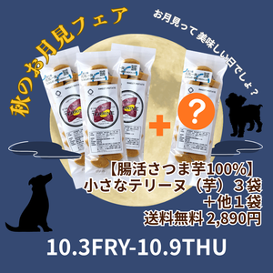 【秋のお月見フェア】【関節+元気エネルギー補給サポート】【送料無料】小さなテリーヌ芋３袋 １袋オマケ