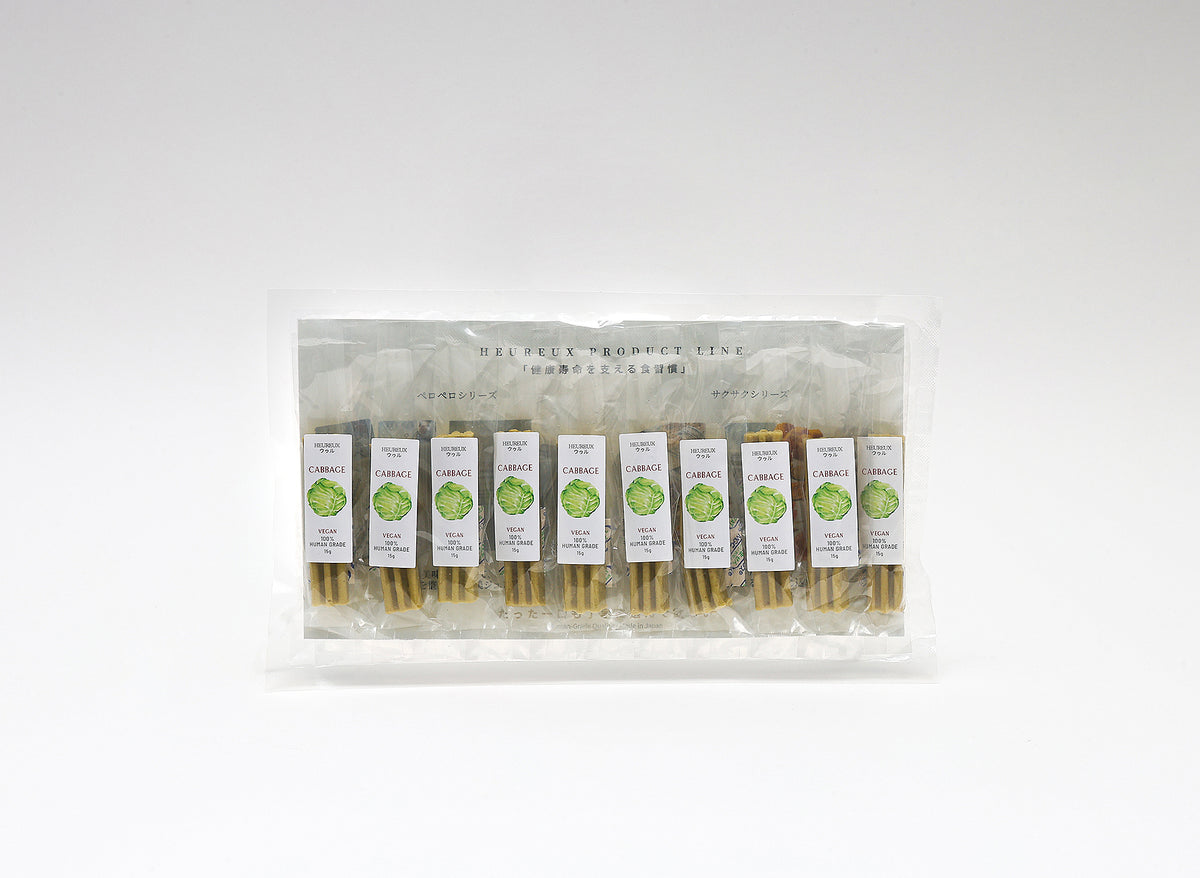 【健康ケアスティック】デンタルケア＆関節強化サポート キャベツ大豆ベース 150g 犬 猫 用 着色料無添加｜HEUREUX